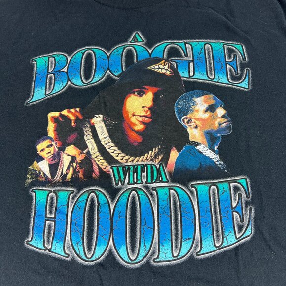 A Boogie With The Hoodie Rap Shirt Adult Extra Large Black Faded Short Sleeve - Picture 2 of 13
